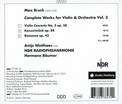 Max Bruch: Complete Works for Violin & Orchestra, Vol. 3