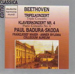 Ludwig van Beethoven: Triple Concerto in C Major, Op. 56 / Piano Concerto No. 4 in G Major, Op. 58 - Paul Badura-Skoda / Franzjosef Maier / Anner Bylsma / Collegium Aureum