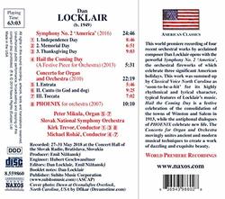 Locklair: Symphony No. 2, ""America""; Hail the Coming Day; Concerto for Organ & Orchestar; Phoenix