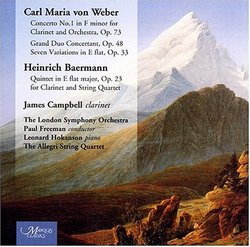 Carl Maria von Weber: Concerto No. 1; Grand Duo Concertant; Heinrich Baermann: Quintet  for Clarinet & String Quartet