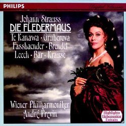 J. Strauss: Die Fledermaus / Te Kanawa, Gruberova, Previn [Highlights]