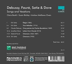 Debussy, Dove, Faure, & Satie: Songs & Vexations