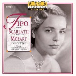 Maria Tipo plays Scarlatti (12 Sonatas) and Mozart:: Piano Concerto No. 21 in C major (Elvira Madigan) K. 467 / Piano Concerto No. 25 in C major, K. 503 (2 CD Set)