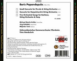 Papandopulo: Flute Concerto; Harpsichord Concerto; Five Orchestral Songs