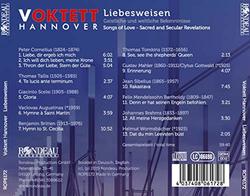 Voktett Hannover: Liebesweisen - Songs of Love