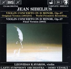 Jean Sibelius: Violin Concerto in D minor (Original Version); Violin Concerto in D minor