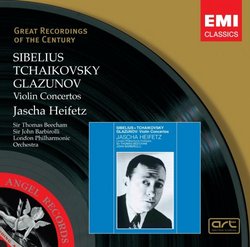 Sibelius/Glazunov/Tchaikovsky: Violin Concertos - Jascha Heifetz, Sir John Barbirolli, Sir Thomas Beecham, London Philharmonic Orchestra