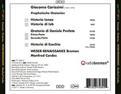 Giacomo Carissimi: Oratorio Di Daniele Profeta/Historia Ionae/...