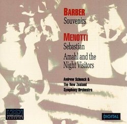 Barber: Souvenirs; Menotti: Sebastian; Introduction, March, and Shepherd's Dance from Amahl and the Night Visitors