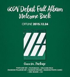 iKON - DEBUT FULL ALBUM [WELCOME BACK] [GREEN Ver] CD + Photobook + Postcard Set + Welcome Pack + Folded Poster + Extra Gift Photocards Set