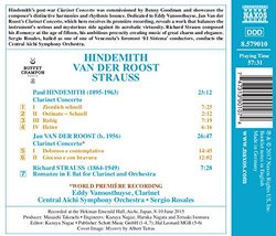 Hindemith, Van der Roost, R. Strauss: Clarinet Concertos