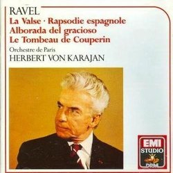 Karajan w Orchestra de Paris perform Ravel La Valse, Rhapsodie Espagnole, Alborada del Gracioso, Le Tombeau de Couperin (EMI Studio DRM)