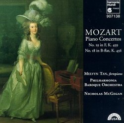 Mozart - Piano Concertos ~ No. 19 in F, K. 459 · No. 18 in B-flat, K. 456 / Tan · PBO · McGegan