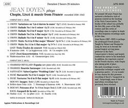 Jean Doyen Plays Chopin, Liszt, & Music from France