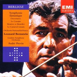 Leonard Bernstein conducts Berlioz Symphonie Fantastique; Previn conducts Le Corsaire Overture op 9, Beatrice et Benedict Overture, Carnaval Overture op 9 (EMI)