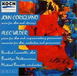 John Corigliano: Aria for oboe & strings; Alec Wilder: Piece for oboe & improvisatory percussion
