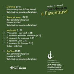 Musique of Denis Gougeon: A L'Aventure