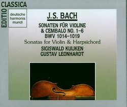 John Sebastian Bach: 6 Sonatas For Violin And Harpischord