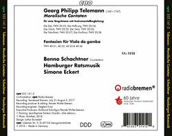 Telemann: Moralische Cantaten; Fantasien fur Viola da gamba
