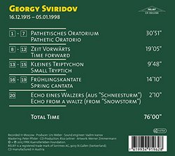 Georgy Sviridov: Pathetic Oratorio & Other Orchestral Works