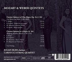Mozart: Clarinet Quintet in Major, K. 581; Weber: Clarinet Quintet in B flat Major