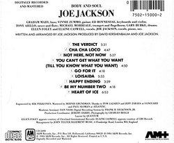 Joe Jackson Body and Soul