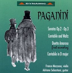 Nicolò Paganini: Sonatas for Violin & Guitar, Op. 2 & Op. 3 / Duetto Amoroso / Cantabile & Waltz / Cantabile in D major - Franco Mezzena & Adriano Sebastiani