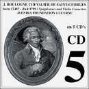J. Boulogne Chevalier de Saint-Georges: Symphonies and Violin Concertos, Vol.5