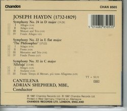 Haydn: Three Symphonies Vol. 1 No. 22 / No. 24 / No. 30