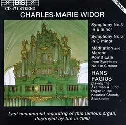 Widor: Organ Symphonies 1, 3 & 6