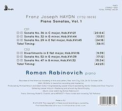 Roman Rabinovich: Haydn Piano Sonatas, Vol. 1