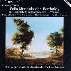 Mendelssohn: Complete String Symphonies, Vol. 1 No. 2 No. 3 No. 9 No. 10
