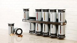 Zevro KCH-06100 Zero Gravity Magnetic Spice Rack with 12 Canisters