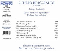 Briccialdi: Principe dei flautisti -Works for Flute & Piano