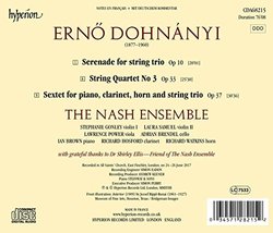 Dohnányi: String Quartet No.3, Serenade Op.10, Sextet Op.37