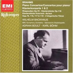 Brahms: Piano Concertos Nos. 1 (BBC SO/Boult) & 2 (Staatskapelle Dresden/Boehm); Rhapsodies op. 79; Klavierstuecke op. 118; Other Solo Pieces for Piano (2 CDs)