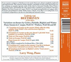 Beethoven: Variations on Themes by Gretry, Paisiello, Righini & Winter