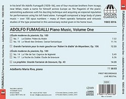 Adolfo Fumagalli: Piano Music, Vol. 1