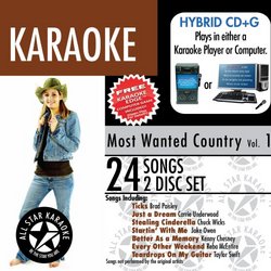 ASK-98 Karaoke: Most Wanted Country W/Karaoke Edge, Garth Brooks, George Strait, Taylor Swift
