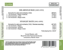 Stanley Bate & Sir Arnold Bax: Cello Concertos