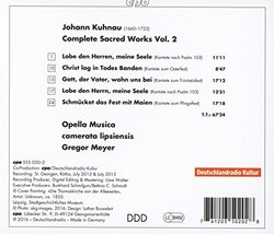 Johann Kuhnau: Complete Sacred Works, Vol. 2