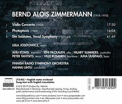 Zimmermann: Violin Concerto; Photoptosis; Die Soldaten Vocal Symphony