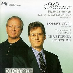Mozart - Piano Concertos No. 15, K450 & No. 26, K537 "Coronation" / Levin, AAM, Hogwood