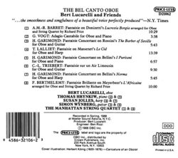 The Bel Canto Oboe: Opera Paraphrases and Fantasies (Bert Lucarelli and Friends)