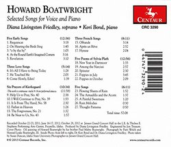 Howard Boatright: Selected Songs for Voice and Piano