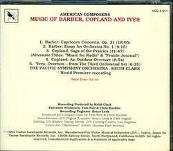 COPLAND: Saga of the Prairies; BARBER: Capricorn Concerto; Essay for Orchestra No. 1; IVES: Overture from the Third Orchestral Set; COPLAND: An Outdoor Adventure