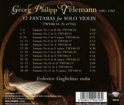 Telemann: 12 Fantasias for Violin Solo