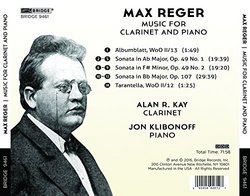 Max Reger: Music for Clarinet and Piano