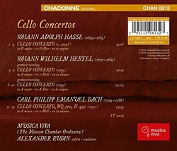 Hasse, C.P.E. Bach & Hertel: Cello Concertos