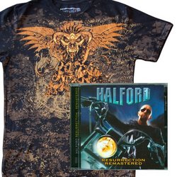 Halford Resurrection Remastered + Metal God Apparel Metalhead Shirt [1CD/1 Large T-shirt]